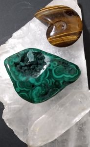 Malachite tiger eye and Tibetan quartz crystal box